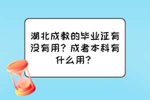 湖北成教的畢業(yè)證有沒(méi)有用？成考本科有什么用？