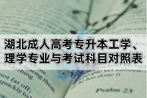 湖北成考專升本招生專業(yè)與考試科目對(duì)照表(3)