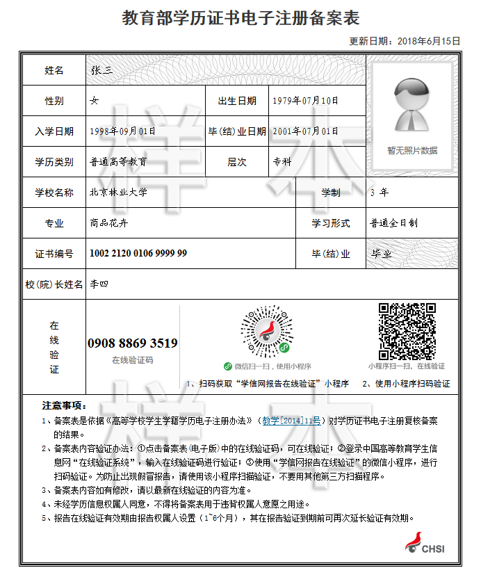 湖北成人高考專升本前置學(xué)歷在線驗(yàn)證報(bào)告樣本
