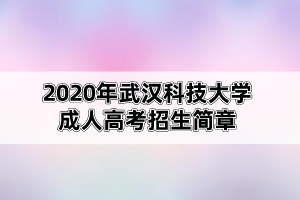 2020年武漢科技大學(xué)成人高考招生簡章