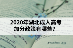 2020年湖北成人高考加分政策有哪些？是錄取的時候加嗎？