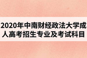 2020年中南財(cái)經(jīng)政法大學(xué)成人高考招生專業(yè)及考試科目