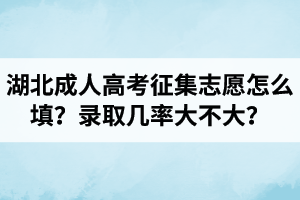 湖北成人高考征集志愿怎么填？錄取幾率大不大？