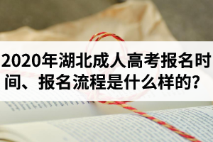 2020年湖北成人高考報名時間是什么時候？報名流程是什么樣的？