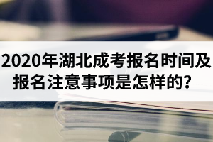 2020年湖北成考報名時間及報名注意事項是怎樣的？