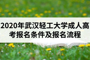 2020年武漢輕工大學成人高考報名條件及報名流程是怎樣的？