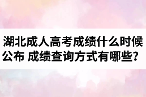 2020年湖北成人高考成績什么時(shí)候公布？成績查詢方式有哪些？