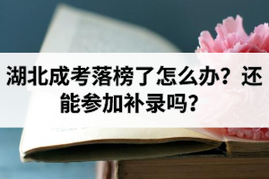 湖北成人高考落榜了怎么辦？還能參加補(bǔ)錄嗎？