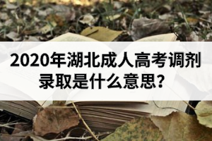2020年湖北成人高考調(diào)劑錄取是什么意思？怎樣申請調(diào)劑錄??？