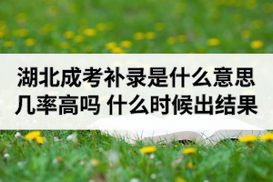 湖北成考補錄是什么意思？幾率高嗎？什么時候出結(jié)果？