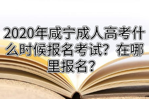 2020年咸寧成人高考什么時(shí)候報(bào)名考試？在哪里報(bào)名？