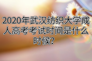 2020年武漢紡織大學成人高考考試時間是什么時候？