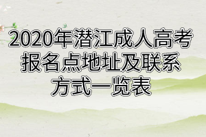 2020年潛江成人高考報(bào)名點(diǎn)地址及聯(lián)系方式一覽表