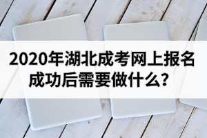 2020年湖北成考網(wǎng)上報名成功后需要做什么？