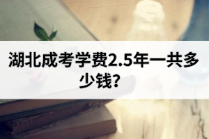 湖北成考學費2.5年一共多少錢？