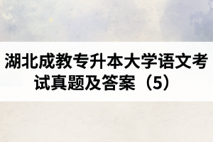 湖北成教專升本大學(xué)語文考試真題及答案（5）