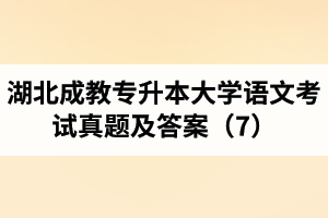 湖北成教專(zhuān)升本大學(xué)語(yǔ)文考試真題及答案（7）