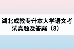 湖北成教專升本大學(xué)語(yǔ)文考試真題及答案（8）