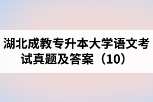 湖北成教專升本大學(xué)語文考試真題及答案（10）