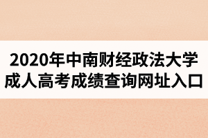 2020年中南財(cái)經(jīng)政法大學(xué)成人高考成績查詢網(wǎng)址入口