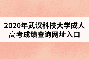 2020年武漢科技大學(xué)成人高考成績查詢網(wǎng)址入口