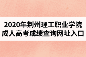 2020年荊州理工職業(yè)學(xué)院成人高考成績(jī)查詢網(wǎng)址入口