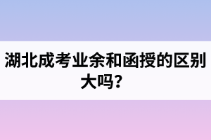 湖北成考業(yè)余和函授的區(qū)別大嗎？