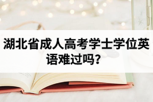 湖北省成人高考學(xué)士學(xué)位英語難過嗎？