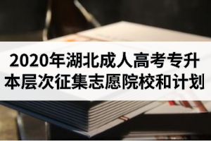 2020年湖北省成人高考專升本層次征集志愿院校和計(jì)劃