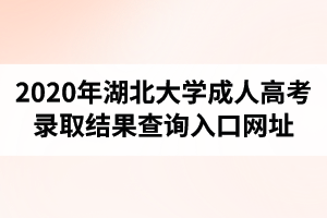 2020年湖北大學成人高考錄取結果查詢?nèi)肟诰W(wǎng)址