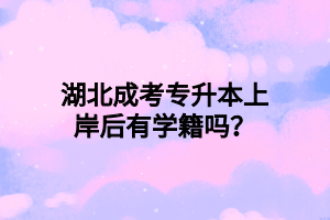 湖北成考專升本上岸后有學(xué)籍嗎？