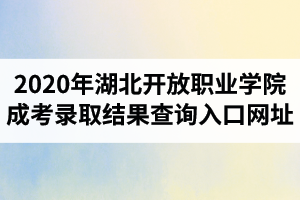 2020年湖北開(kāi)放職業(yè)學(xué)院成人高考錄取結(jié)果查詢?nèi)肟诰W(wǎng)址