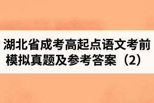 湖北省成人高考高起點語文考前模擬真題及參考答案（2）