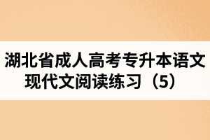 湖北省成人高考專升本語文現(xiàn)代文閱讀練習(xí)（5）