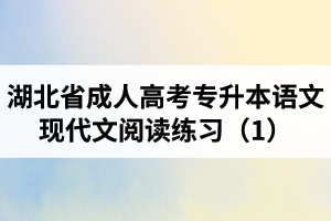 湖北省成人高考專升本語文現(xiàn)代文閱讀練習（1）
