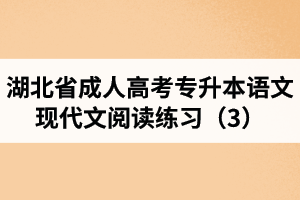 湖北省成人高考專升本語文現(xiàn)代文閱讀練習(xí)（3）
