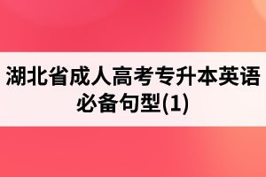湖北省成人高考專升本英語必備句型(1)