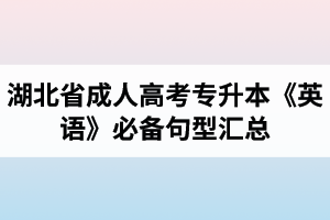 湖北省成人高考專升本《英語》必備句型匯總