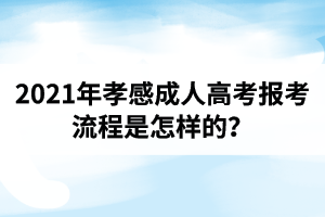 2021年孝感成人高考報(bào)考流程是怎樣的？