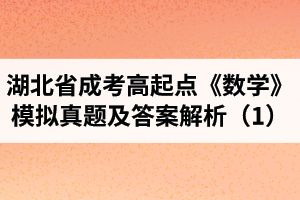 湖北省成人高考高起點《數(shù)學(xué)》模擬真題及答案解析（1）