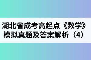 湖北省成人高考高起點(diǎn)《數(shù)學(xué)》模擬真題及答案解析（4）