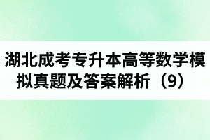 湖北成考專升本《高等數(shù)學(xué)》模擬真題及答案解析（9）