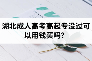 湖北成人高考高起專沒過可以用錢買嗎？