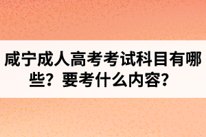 咸寧成人高考考試科目有哪些？要考什么內(nèi)容？