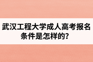 武漢工程大學(xué)成人高考報(bào)名條件是怎樣的？