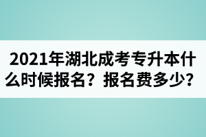 2021年湖北成考專升本什么時候報名？報名費多少？