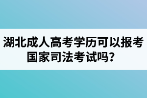 湖北成人高考學歷可以報考國家司法考試嗎？