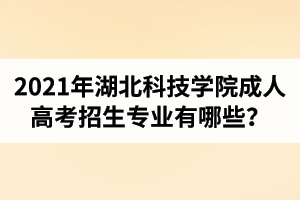 2021年湖北科技學(xué)院成人高考招生專業(yè)有哪些？