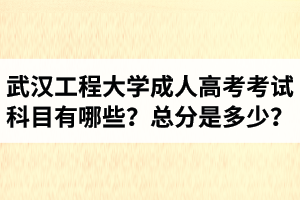 武漢工程大學成人高考考試科目有哪些？總分是多少？