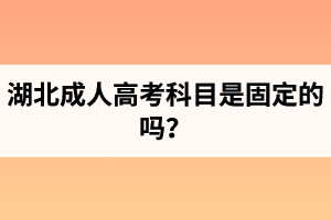 湖北成人高考科目是固定的嗎？